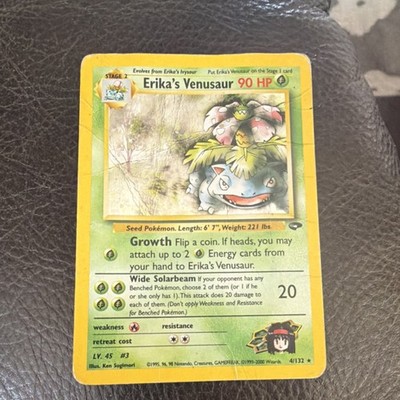 Pokémon Erika's Venusaur 4/132 Gym Challenge Holo Rare Stage 2 90HP English Card