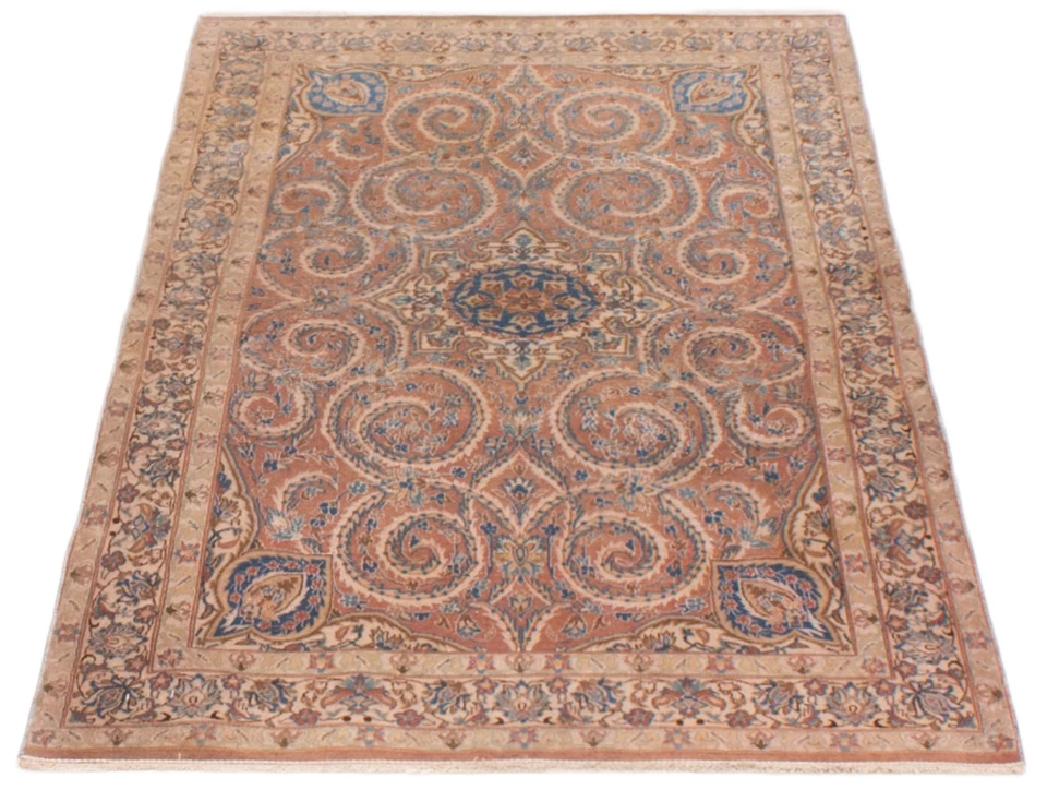 Винтажный восточный ковер ручной вязки 3 фута 7 дюймов x 6 футов 3 дюйма традиционный шерстяной ковер - Изображение 3 из 4