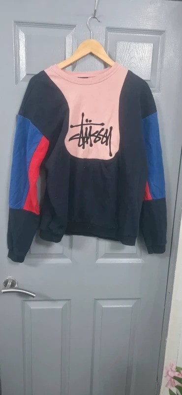 Stussy retro color block reworked sweat M