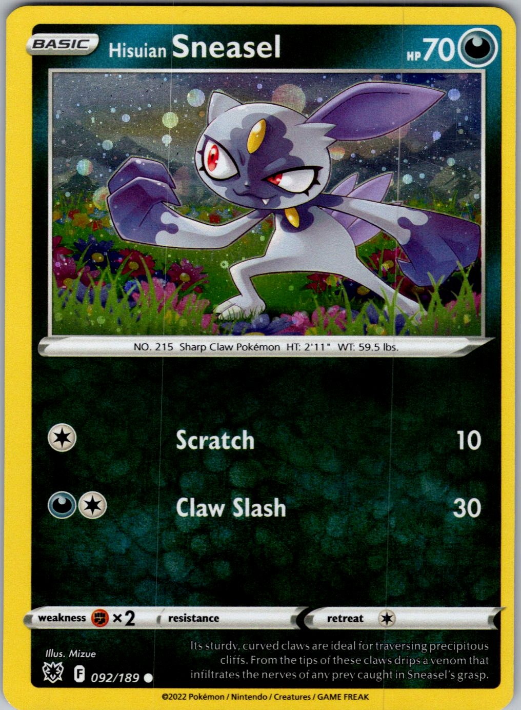 Hisuian Sneasel (Cosmos Holo) 92/189 Promo Deck Exclusives Pokemon Near Mint