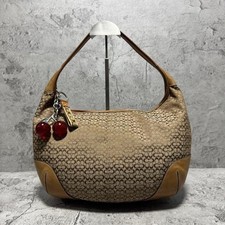 COACH Hobo Signature Leather Shoulder Bag Brown Authentic Vintage Excellent Con