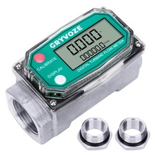 1 Inch Digital Turbine Fuel Flow Meter, 2.6-26 GPM Inline NPT Thread Flowmete...
