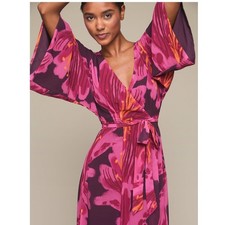 Mixed by Nasrin Purple Flora Wrap Maxi Dress XS Floral Tropical Vacation Resort