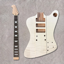 DIY Electric Guitar Kit firebird  Flamed Maple top 3 pickup routes rosewood fb