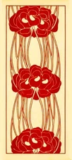 3 Poppy Flowers Design Art Nouveau by Christiansen Counted Cross Stitch Pattern