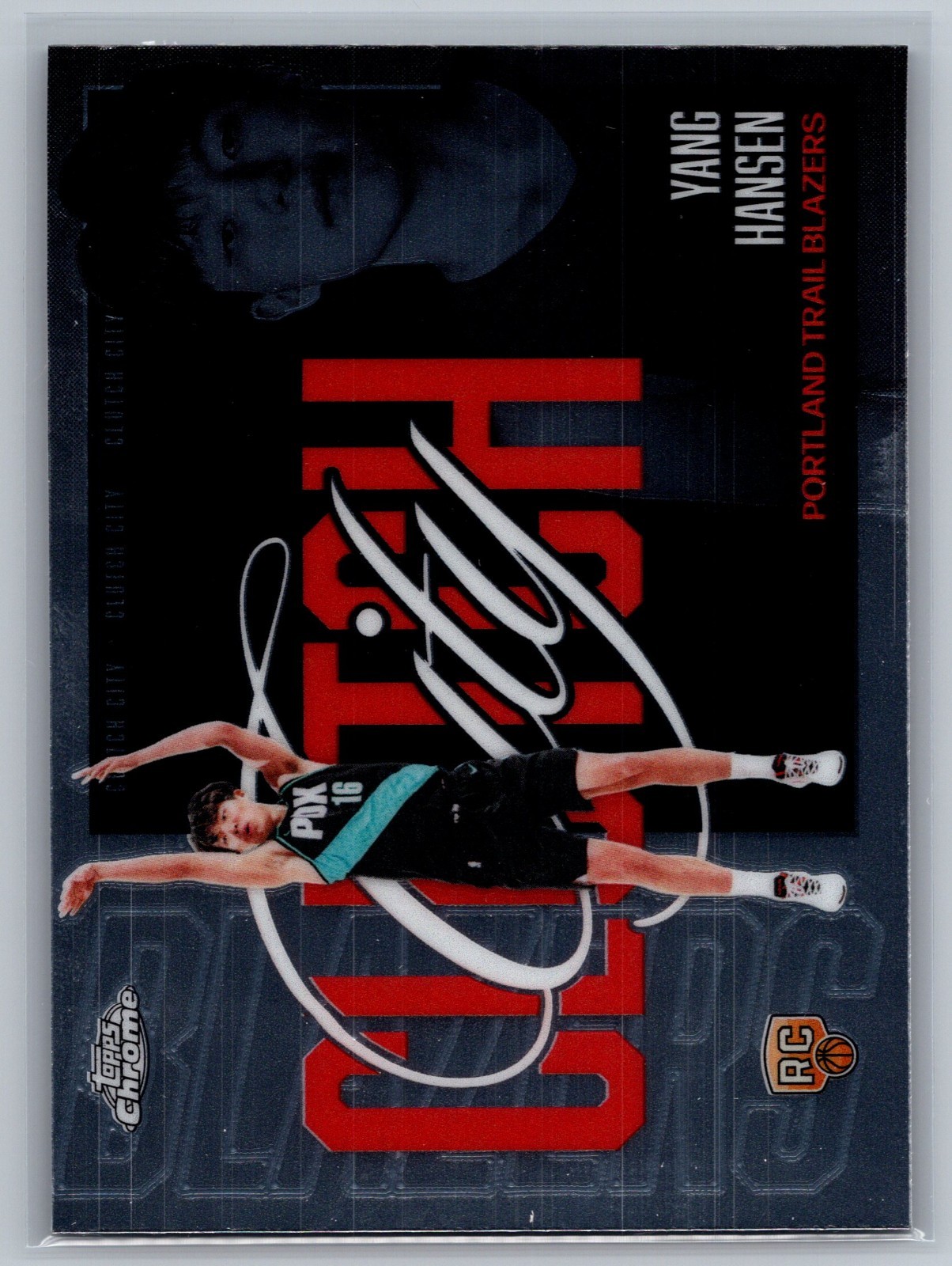 2025-26 Topps Chrome Update Yang Hansen #YQ-6 RC Clutch City Trailblazers 