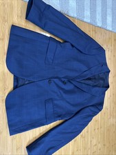 Hugo Boss Novan2/Ben Blue Plaid Wool Blazer Super 100 42R