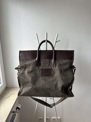 Ralph Lauren Reisetasche Olivgrün Leder Canvas Unbenutzt Top Zustand