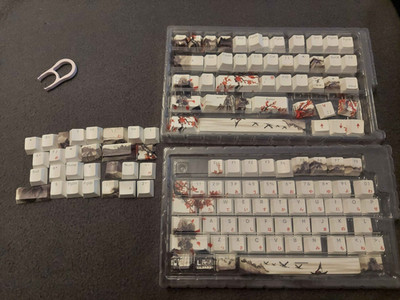 Black & White Keycaps 127 Keys MX Cherry PBT l Wooting60he/Wooting80he