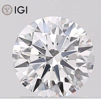 IGI Certified Lab Grown CVD Diamond Round Cut 1.08 Ct D Color VVS2 Clarity Stone