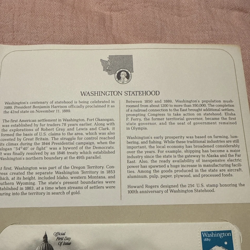 South Dakota Statehood Centennial 1989 First Day Cover - Image 3 of 3
