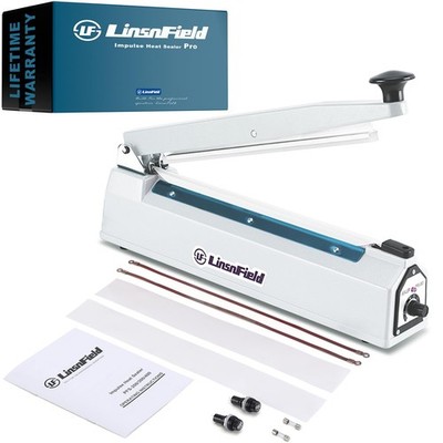 Linsnfield Sealer Pro 12-Inch Super Impulse Heat Bag Sealer 7-Mm Sealing System