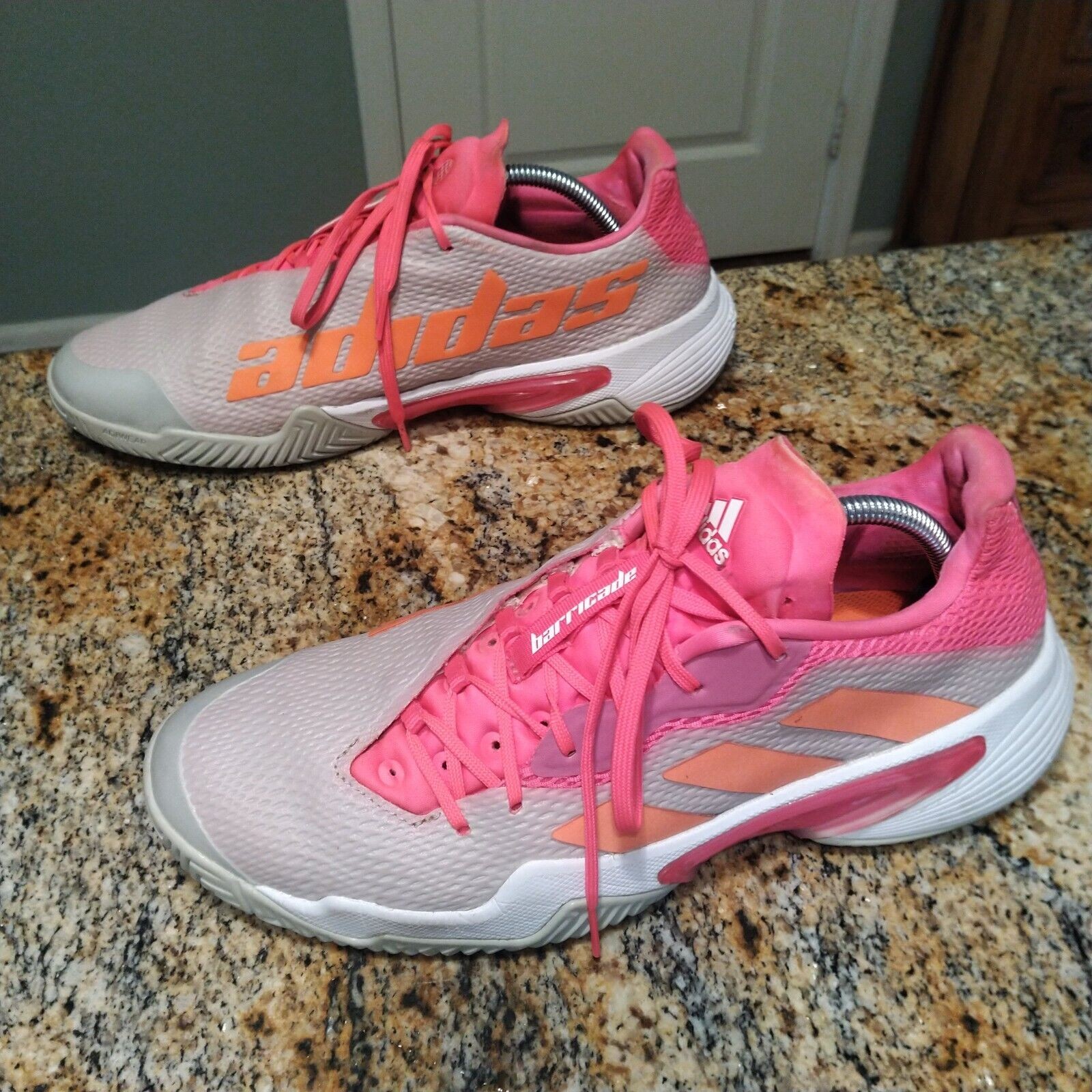 SAOLA Scarpe da tennis Adidas donna Barricade grigie due arancione solare rosa shock taglia 11