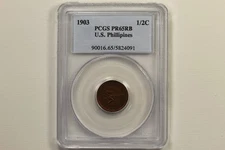 1903 Philippines 1/2 Centavo Proof PCGS PR65RB