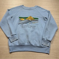 Vintage 80s Raglan Gold Pyramid Wadsworth Illinois Sweatshirt Size Small