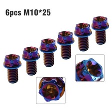 6x Titan Bolzen Torx Kopf Flansch Schraube M10x25mm Brennen Blau F&uuml;r Fahrrad