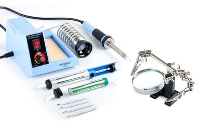 EDI-TRONIC Lötstation ZD99 mit 4 versch. Lötspitzen Lötzinn 3. Hand Entlötpumpe Entlötpumpe