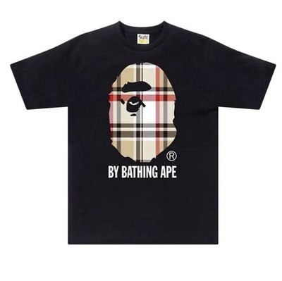 BAPE Check By Bathing Ape Tee 'Black/Beige' Size S/XS