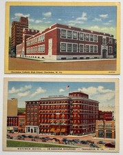 2 1930s Linen Postcard Lot Charleston W.V. We...