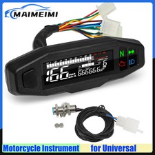 Motorcycle LCD Digital Speed Meter LED Tachometer Dashboard Panel Meter Sensor