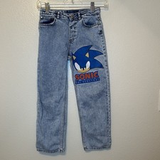 HM Sonic The Hedgehog Jeans Pants Size 7 Loose Ample SEGA Kids Boys BG24