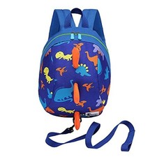 Dinosaur Toddler mini backpack with leash,children Kids baby harness Deep Blue