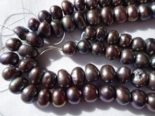 16" Strand 7-10mm Long Natural Freshwater Pearls Baroque SD DkPck 285 DNG
