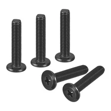 50Pcs M5-0.8 x 25mm Flat Round Head Machine Screws, Phillips Drive Fastener