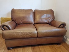John Lewis High Quality 2-Seater Brown Leather Sofa  Model A-453  Brown VGC