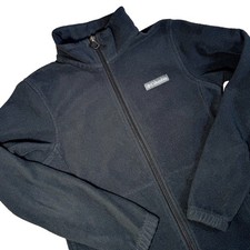 Columbia Black Plush Fleece Zip Up Jacket Kids 10/12 Outdoor Warm Cozy Fall