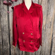 CHANEL Tailored Jacket Size 36 Burgundy Silk Classic Design