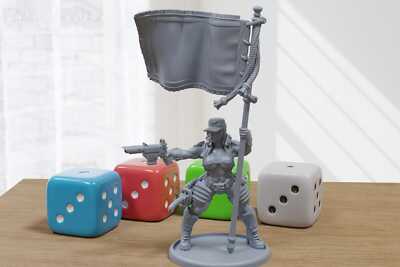 Jungle Fighter Standard Bearer - 3D Printed Proxy Minifigures for Sci-Fi Miniatu