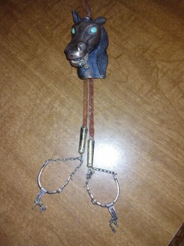 Silver And Turquoise Horse Head Bolo Tie