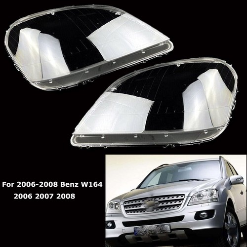 Pair Headlights Lens Cover Clear For 2006-2008 Mercedes Benz W164 ML320 ML350 - Picture 2 of 11