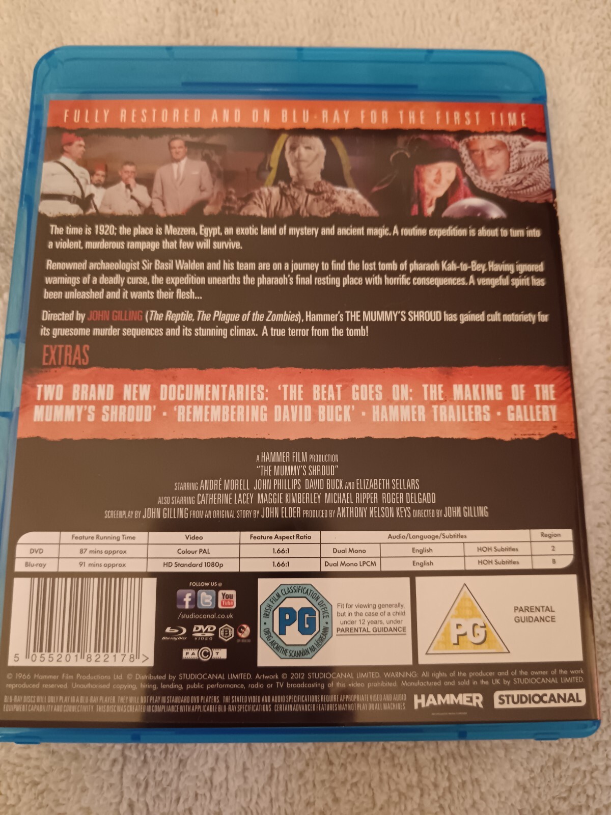The Mummy's Shroud Hammer Horror (BluRay + DVD 2 Disc Set) 5055201822178 eBay