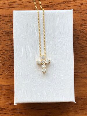 925 Sterling Silver Tiny Cz Cross Necklace Slide Pendant 925 Sterling Silver Tiny Cz Cross Necklace Slide Pendant