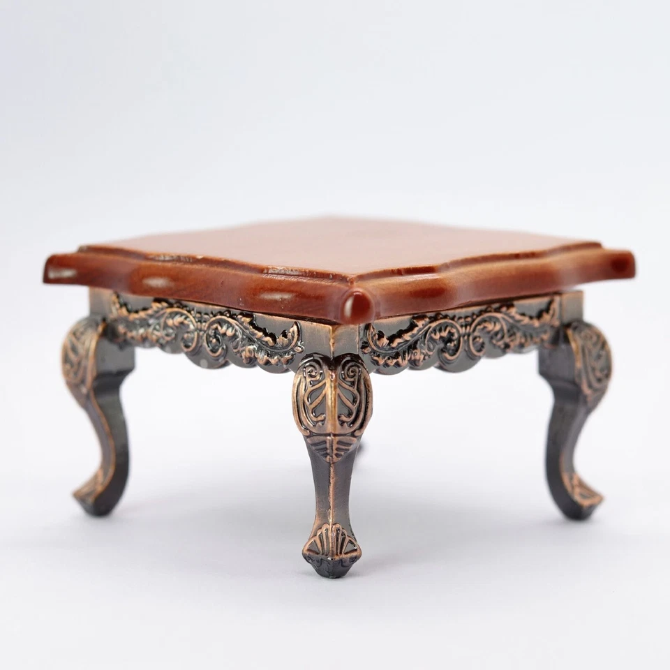 1:12 Miniatura Casa de Muñecas Muebles Vintage Mesa Cuadrada Sala Juguetes Foto 4 de 4