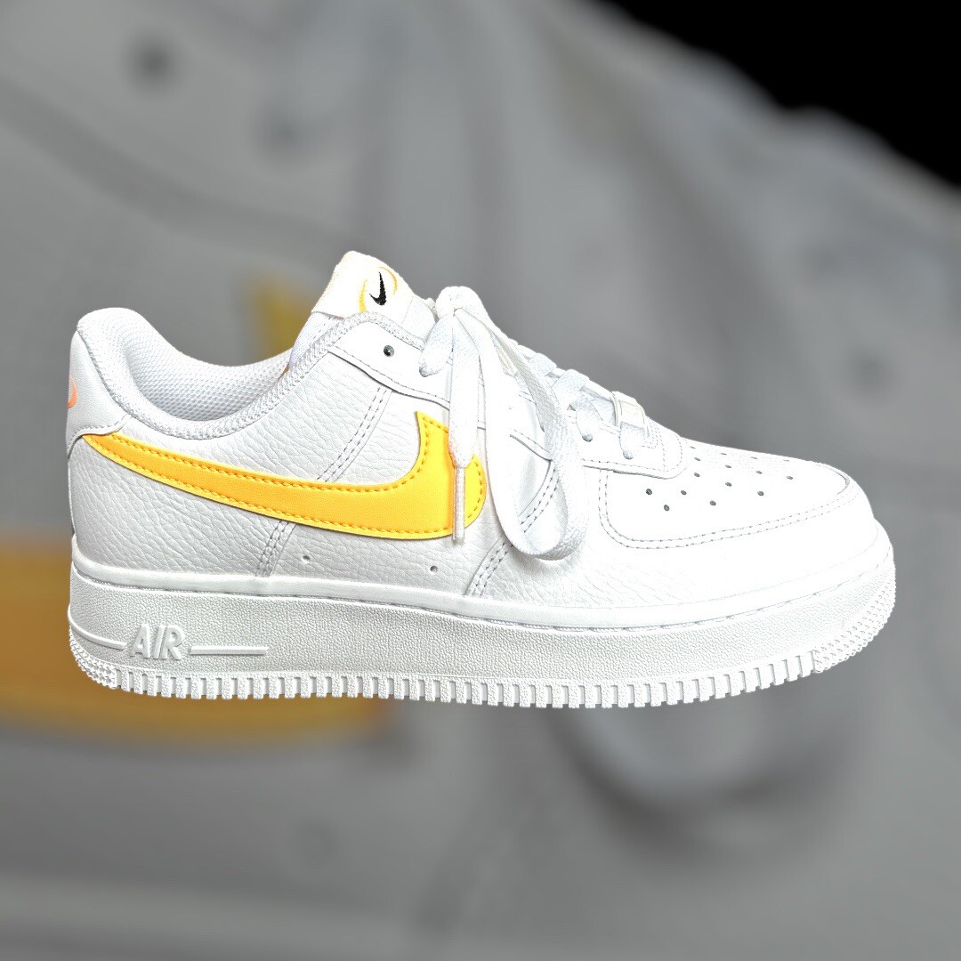 nike air force white with yellow tick