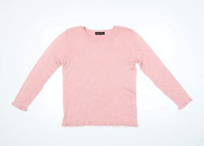 Just Elegance Damen Pullover Rosa Rundhals Viskosemischung Größe S