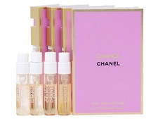 CHANEL CHANCE EAU DE PARFUM 1.5ml .05fl oz x 4 PERFUME SPRAY SAMPLE VIALS