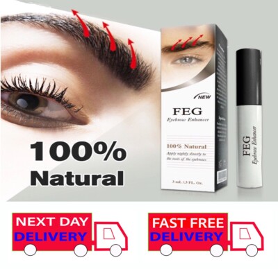 2xFEG Bio 3ml Augenbrauenverstärker Wachstumsserum 100% natürliches flüssiges Öl