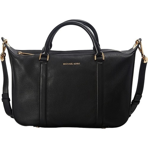 New MICHAEL KORS PEBBLE LEATHER RAVEN LARGE CONVERTIBLE GROMMET SATCHEL