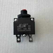 PROCRAFT MR1-15A 15A Panel Mount Circuit Breaker / Overload Protector