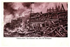 Valencia Hotel, San Francisco, Ca., after the Earthquake 1 Vintage Postcard 