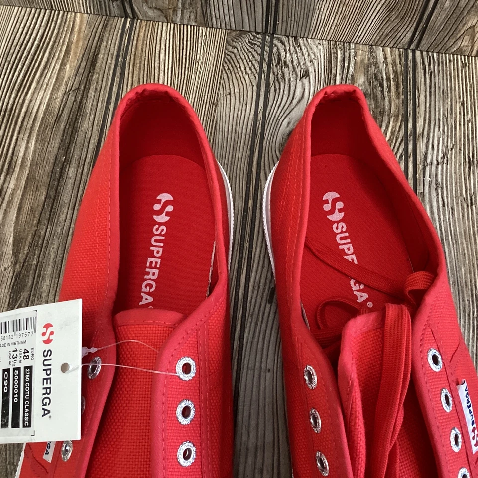 Superga Mens Red 2750 Cotu Classic Sneakers Classic Size 13.5 MSRP $90 NEW - Image 4 of 4
