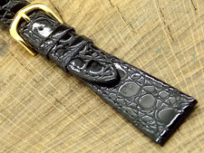Band-It NOS Unused Vintage Crocodile Grain w Gold Tone Buckle Watch Band 20mm