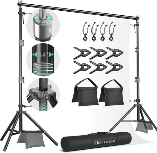 Soporte De Telon De Fondo Para Fiestas Estudio Fotografia 10.1 x 8 ft Ajustable - Picture 7 of 8