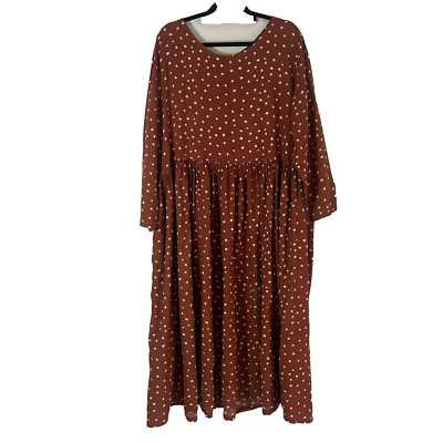 Hello Darling Dress Brown White Spots Drop Waist Skirt Long Sleeve Womens  M/L | eBay Australia