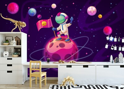 3D Planet Astronaut Q1372 Tapete Wandgemälde Fototapete Selbstklebend Kay