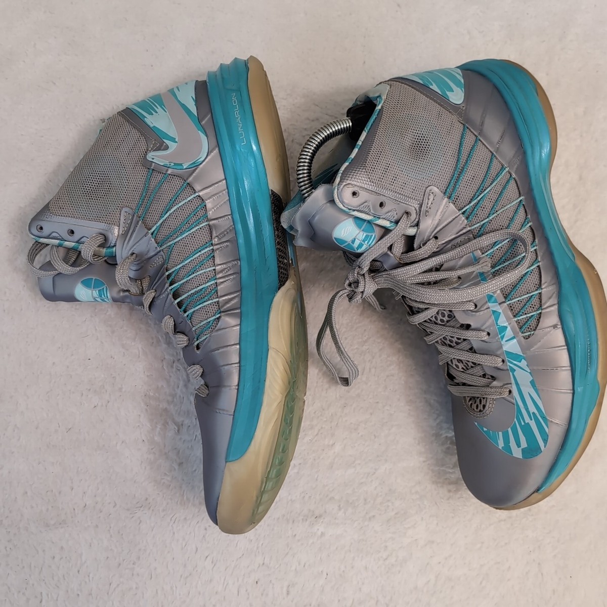 Nike Hyperdunk Mens 9.5 Wolf-Grey Turquoise Blue 2012 Basketball